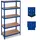 Relaxdays Schwerlastregal 5 Ebenen Stahl 180 x 90 x 45 cm blau