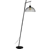 EGLO Stehlampe Pompeya, 1 flammige Stehleuchte Vintage, Industrial, Retro, Standleuchte aus Stahl, Wohnzimmerlampe in Schwarz, Lampe mit Tritt-Schalter, E27 Fassung
