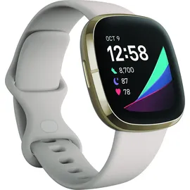 Fitbit Sense mondweiß/edelstahl softgold