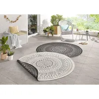 HANSE HOME Porto Wendeteppich Ø 240 cm Schwarz/Weiß