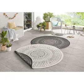 HANSE HOME Porto Wendeteppich Ø 240 cm Schwarz/Weiß