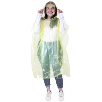 eBuyGB Notfall-Regenponcho für den Außenbereich, wasserdicht, Pacamac (transparent gelb), 2 Stück