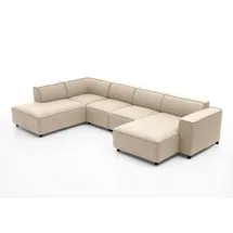 Atlantic Home Collection Wohnlandschaft Stoff U-Form 3-Sitzer Beige