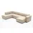Atlantic Home Collection Wohnlandschaft Stoff U-Form 3-Sitzer Beige