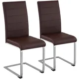 Tectake tectake® Schwingstuhl, gepolstert mit Kunstlederbezug, flaches Stahlgestell in C-Form, 41 x 52 x 99 cm