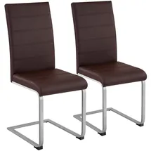 Tectake tectake® Schwingstuhl, gepolstert mit Kunstlederbezug, flaches Stahlgestell in C-Form, 41 x 52 x 99 cm