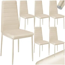 Tectake Esszimmerstuhl Kunstleder beige