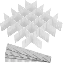 ruhhy Schubladen-Organizer 4er-Schubladenteiler-Set Anpassbar Verstellbar Erweiterbar 7 cm Hoch 21707