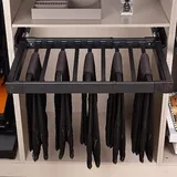Hosenauszug für Kleiderschrank, Stretch-Hosenständer, Versteckte Kleiderstange im Waschmaschinenschrank, Ausziehbarer Hosenständer aus Metall, mit Herausnehmbarem Edelstahl für Kleiderbügel 85-120 cm