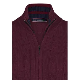 Felix Hardy Strickjacke mit Zopfmuster Bordeaux M