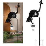 Katze hält Laterne Gartenstecker Solar Garten Katzen Metall Katze Solar Laterne Dekorative Gartenstecker für Hof, Rasen, Terrasse, Weg