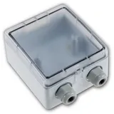 ChiliTec Aufputzgehäuse IP54 110x105x57mm Kleinverteilerkasten wiederverschließbare Klappe 2 Kabelanschlüsse Grau