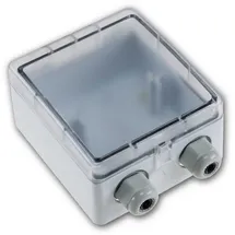 ChiliTec Aufputzgehäuse IP54 110x105x57mm Kleinverteilerkasten wiederverschließbare Klappe 2 Kabelanschlüsse Grau