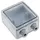 ChiliTec Aufputzgehäuse IP54 110x105x57mm Kleinverteilerkasten wiederverschließbare Klappe 2 Kabelanschlüsse Grau
