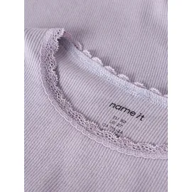 NAME IT Mädchen Nmfkab Ls Top Noos, Lavender Gray, 98 - 98
