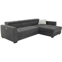 JOB Ecksofa San Marino Stoff Grau Dunkelgrau