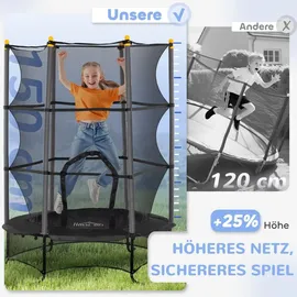 Homcom Kindertrampolin 163 cm inkl. Sicherheitsnetz Schwarz