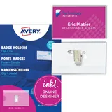 Avery Zweckform Namensschilder mit Kombiklemme 90 x 54,0 mm, 10 St.