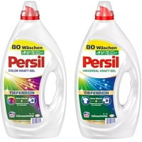 PERSIL Kraft-Gel-Set 2x 80 Waschladungen (160WL) 1x Color & 1x Universal, Flüssigwaschmittel-Set mit Tiefenrein Technologie, für reine Wäsche und hygienische Frische für die Maschine