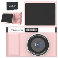 FHD1080P Kinderkamera, 32GB Digitalkamera – Mit Speicherkarte, 2,4" LCD Bildschirm, 1200mAh Batterie, Fotokamera mit 5 Puzzle-Spielen für Kinder