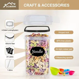 luxuskollektion Aufbewahrungsbox Vorratsdosen Set 1,6 L 10-tlg. schwarz