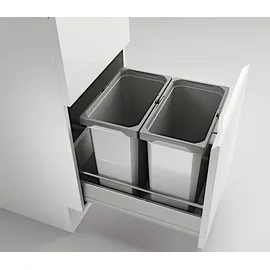 Naber Cox® Box 2T 400-2. Abfallsammler, mit Biodeckel, hellgrau.