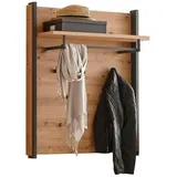 hom'in Hom`in Garderobenpaneel Grau, Eiche, Metall, Kunststoff, 87.1x99.8x30.6 cm, Aufhängemöglichkeit, Hutablage, Kleiderstange, Garderobe, Garderobenpaneele, Garderobenpaneele