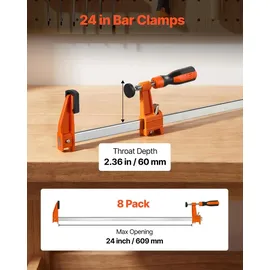 Vevor Schraubzwinge Gusseisen 60,96 cm orange