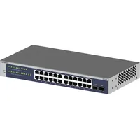 Netgear 24-Port Gigabit Ethernet Smart Switch (GS724T) Managed, optional mit Insight Cloud Management für 1 Jahr, mit 2 1G SFP, Desktop & Rack-Mount
