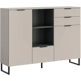 VCM Highboard Noida 150 x 112 x 37 cm Kaschmir / Schwarz