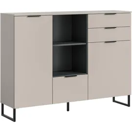 VCM Highboard Noida 150 x 112 x 37 cm Kaschmir / Schwarz