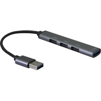 helos HUB, 4in1 USB-A 3.0 St./3x USB-A 2.0 Bu. + 1x USB-A 3.0 Bu., spacegrau