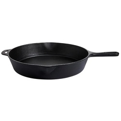 GAUMENKICK Grillpfanne Gusspfanne Grillpfanne Gusseisen Feuerpfanne D: 30cm Servierpfanne, Gusseisen (1-tlg) schwarz