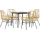 vidaXL 5-teiliges Garten-Esszimmerset Braunes Polyrattanglas Vidaxl412224