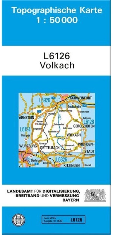 Topographische Karte Bayern / L6126 / Topographische Karte Bayern Volkach  Karte (im Sinne von Landkarte)