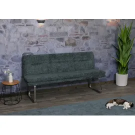Mendler Sitzbank HWC-H70 Polsterbank Blau/Grün 180 x 40 x 48 cm