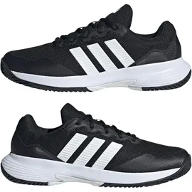adidas Gamecourt 2 Schwarz/Weiß/Silber Metallic 44