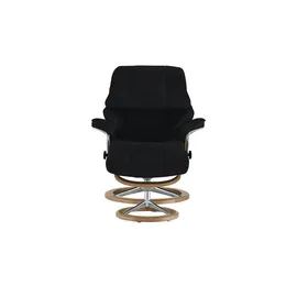 Stressless Relaxsessel Reno Leder 92 x 110 x 80 cm Schwarz mit Hocker