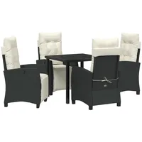 VidaXL Garten Essgruppe 5 pcs Schwarz Poly Rattan