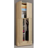 VCM Putzschrank Lona 70 x 200 x 39 cm Braun/Sonoma-Eiche
