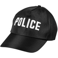 Boland Kostüm Police Schirmmütze, Schwarze Schirmmütze als Basic für Deine Polizei-Verkleidung schwarz