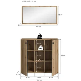Möbel Boss STATION Garderobenkombination 106x192x37 cm braun