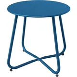 luxuskollektion Runder Beistelltisch Garten Outdoor Stabil Leicht Pfauenblau