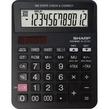 Sharp EL-CC12D Taschenrechner schwarz