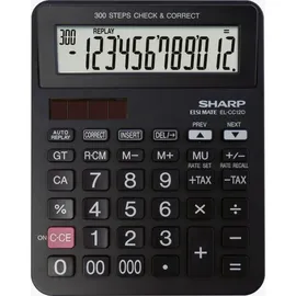 Sharp EL-CC12D Taschenrechner schwarz