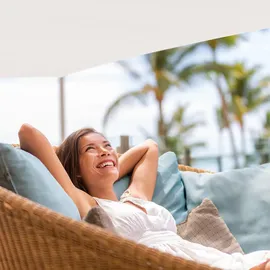 Relaxdays Rechteckiges Sonnensegel HDPE Weiß