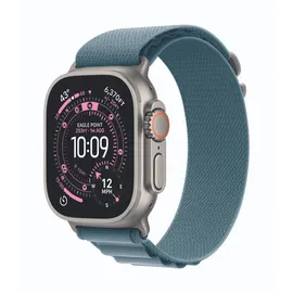 Apple Watch Ultra 3 GPS + Cellular 49 mm Titangehäuse Natur Alpine Loop Hellblau S