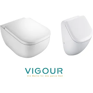 Vigour DERBY Urinal spülrandlos und Wand WC mit SoftClose Deckel