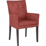 Home Affaire Armlehnstuhl »Aspen«, Samtvelours, Beine aus massiver Buche, wengefarben lackiert, rot