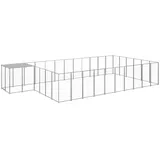 vidaXL Hundezwinger Silbern 19,36 m2 Stahl